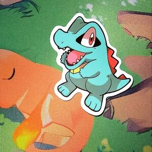Pokemon Totodile Sticker with Blue and Red